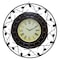 Quickway Imports Vintage Roman Numerical Wall Clock with Black Metal Leaf Design Frame, for Dining, Living Room QI004254 - alternate 1